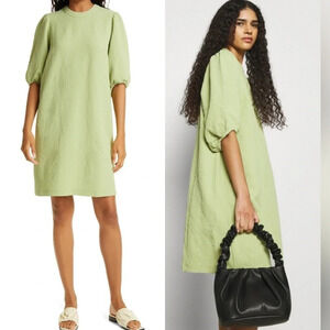 NWOT Samsoe Junis Crewneck Shift Dress Tarragon Green Casual Women’s XS